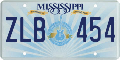 MS license plate ZLB454