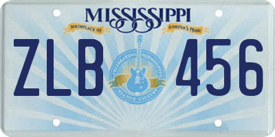 MS license plate ZLB456