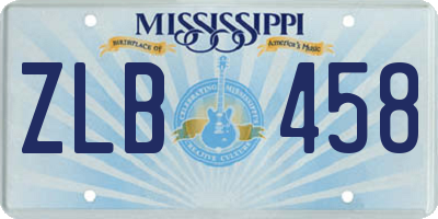 MS license plate ZLB458