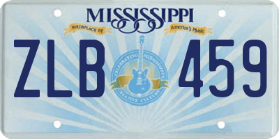 MS license plate ZLB459