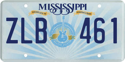 MS license plate ZLB461