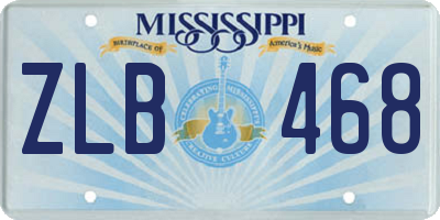 MS license plate ZLB468