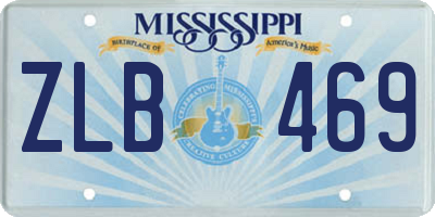 MS license plate ZLB469