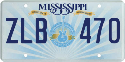 MS license plate ZLB470