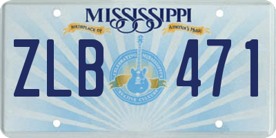 MS license plate ZLB471
