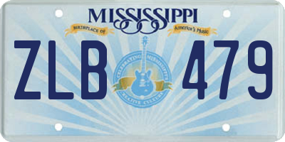 MS license plate ZLB479