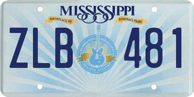 MS license plate ZLB481