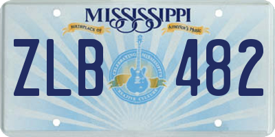 MS license plate ZLB482