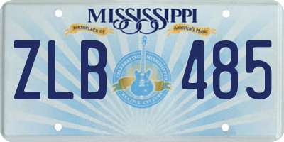 MS license plate ZLB485