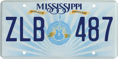MS license plate ZLB487
