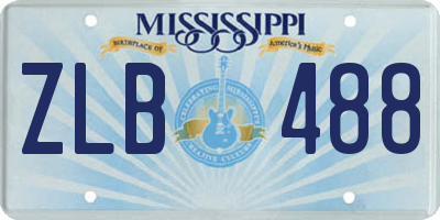 MS license plate ZLB488