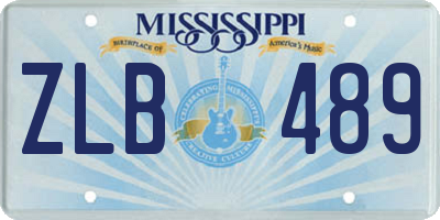 MS license plate ZLB489