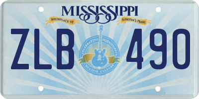 MS license plate ZLB490