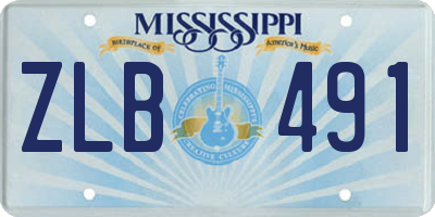 MS license plate ZLB491