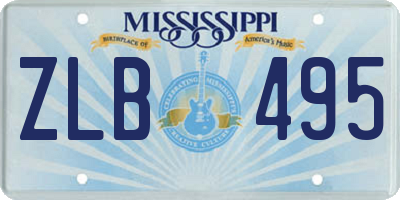 MS license plate ZLB495