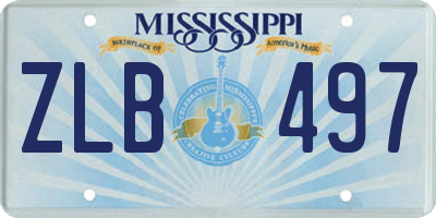 MS license plate ZLB497