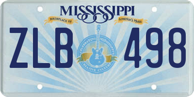 MS license plate ZLB498
