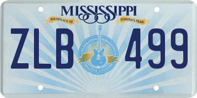 MS license plate ZLB499