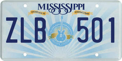 MS license plate ZLB501