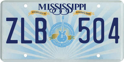 MS license plate ZLB504