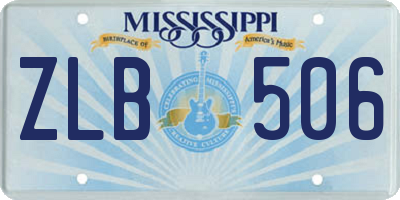 MS license plate ZLB506