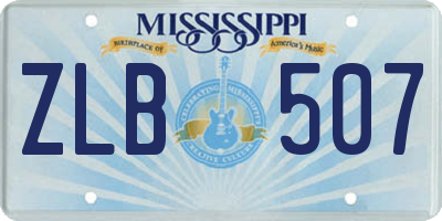 MS license plate ZLB507