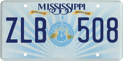 MS license plate ZLB508