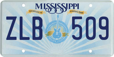 MS license plate ZLB509