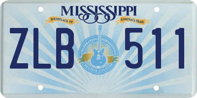 MS license plate ZLB511