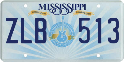 MS license plate ZLB513