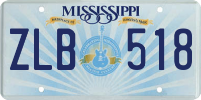 MS license plate ZLB518