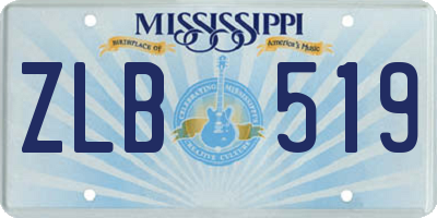 MS license plate ZLB519