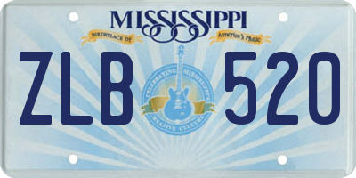 MS license plate ZLB520