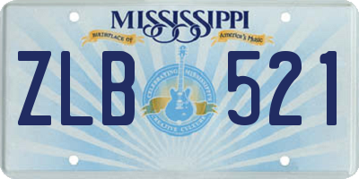 MS license plate ZLB521