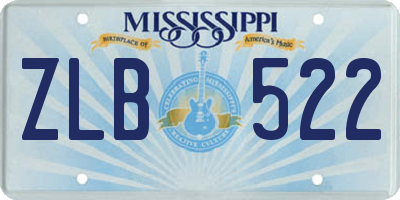 MS license plate ZLB522