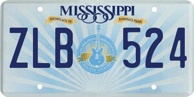 MS license plate ZLB524
