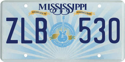 MS license plate ZLB530