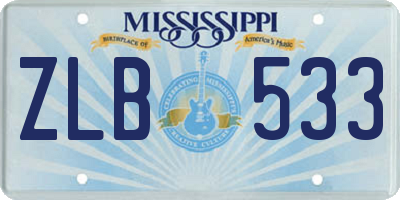 MS license plate ZLB533