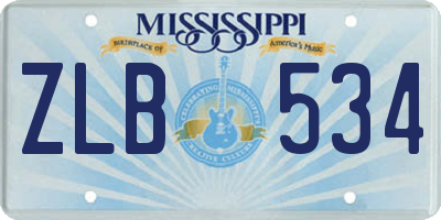 MS license plate ZLB534