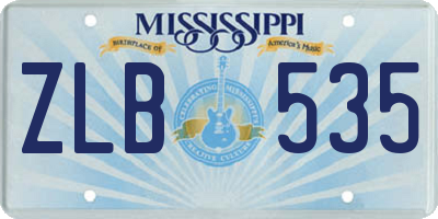MS license plate ZLB535