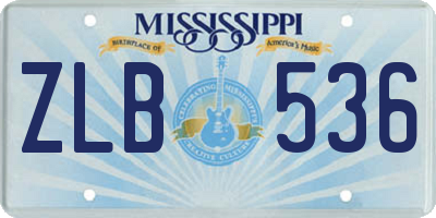 MS license plate ZLB536