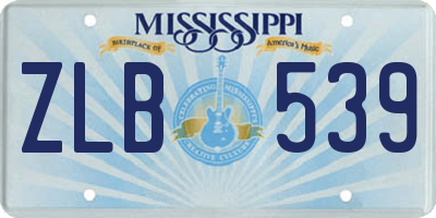 MS license plate ZLB539