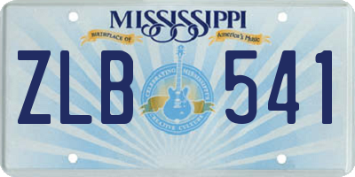MS license plate ZLB541