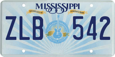 MS license plate ZLB542