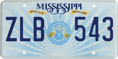 MS license plate ZLB543