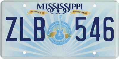MS license plate ZLB546