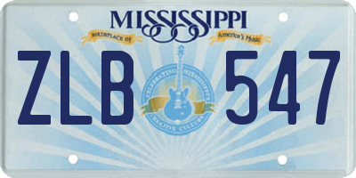 MS license plate ZLB547