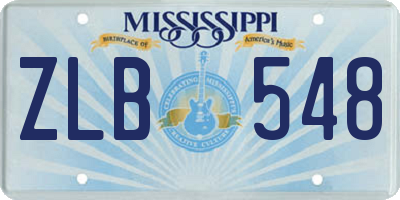 MS license plate ZLB548