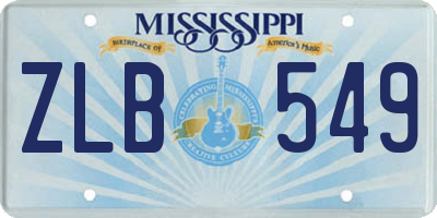 MS license plate ZLB549
