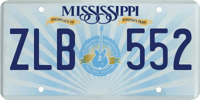MS license plate ZLB552